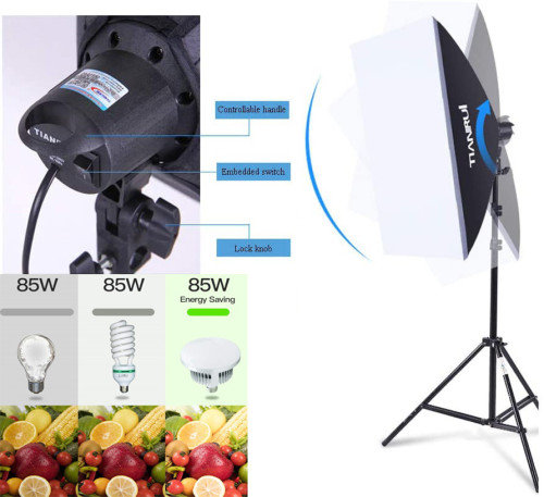 Photography Softbox Lighting Kits 50x70CM Professional Continuous Light System Soft box
