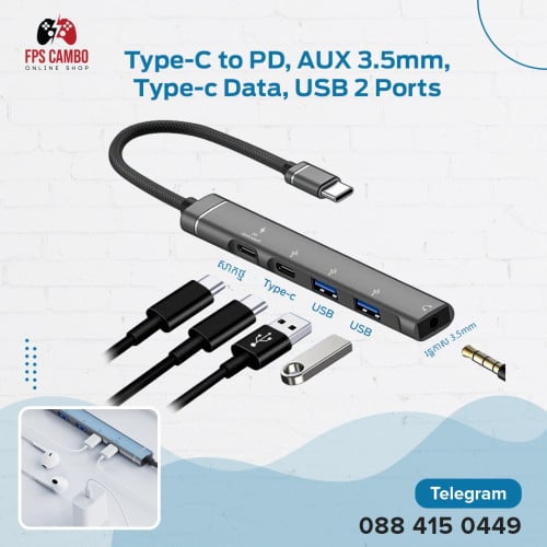 USB Hub, Type-C Hub, USB C to USB 3.0, 4 Ports USB Hub, USB Splitter, OTG Adapter, Type C Splitter.