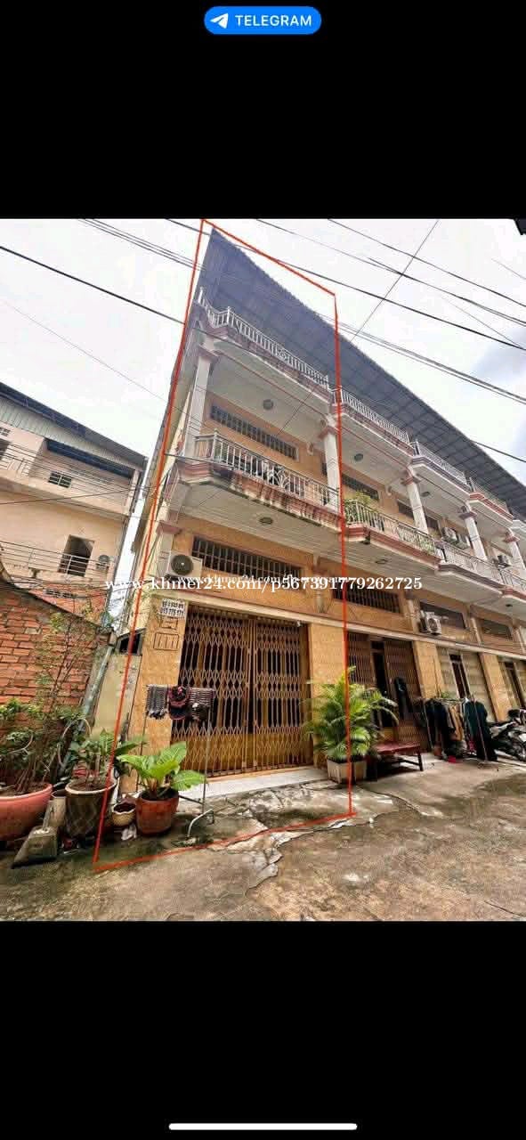 ផ្ទះល្វែងលក់បន្ទាន់តម្លៃក្រោមទីផ្សារ(តម្លៃ៦០០០០$) មានទីតាំងចម្ងាយ 500ម៉ែត្រពីផ្សារទំនើបជីបម៉ុង២៧១។