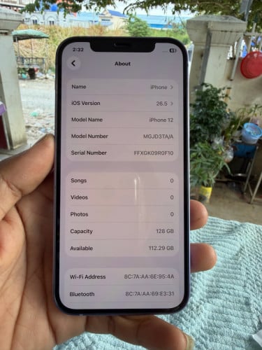 IPhone 12 128GB សណុំហ្សុីនទាំងអស់​ តួ​ស្អាត​ខ្ចី99%