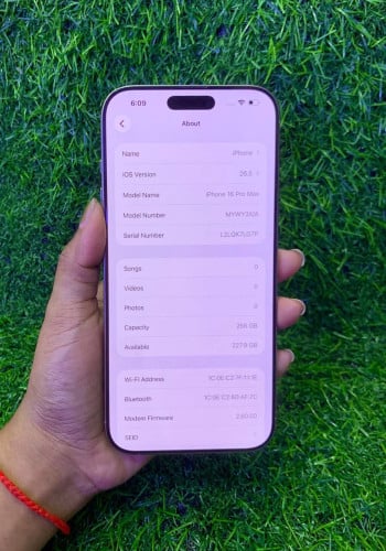 iPhone 16 Pro Max 256G X/A 99.99% សំណុំសុីន