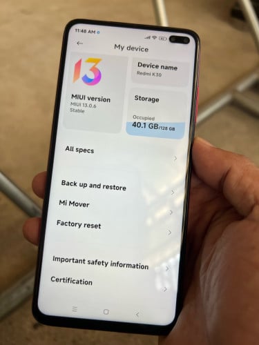 Redmi k30 Ram6+2/128G សំណុំសុិន