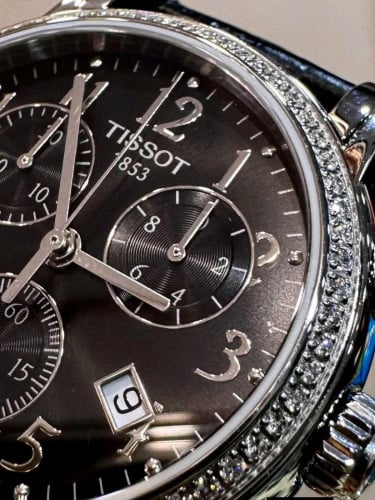 Tissot Dressport Chronograph Black Dial Diamond Ladies Watch