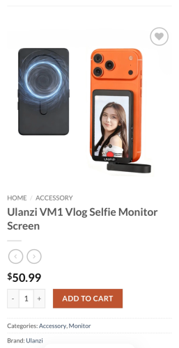 Ulanzi VM1 monitor សំរាប់ថតមើលខ្លួនឯងបានច្បាស់