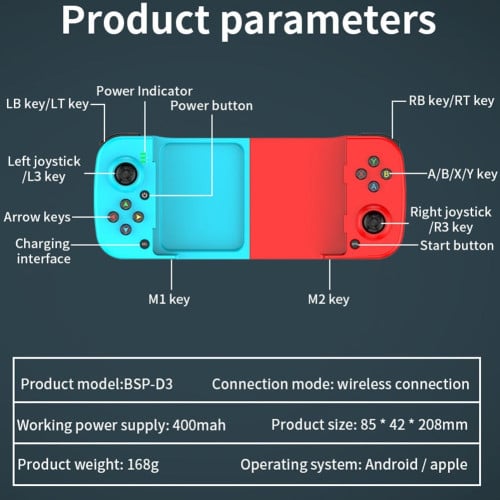 ដៃហ្គេម Bluetooth 5.0 អាចភ្ជាប់ជាមួយទូរស័ព្ទ និងកុំព្យូទ័របានគ្រប់ប្រភេទ Android, iOS, Switch, PS4