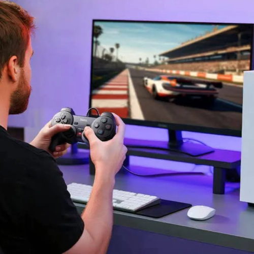 ដៃហ្គេមខ្សែ Hoco GA3 Fast Link PC Wired Game Controller សម្រាប់លេងហ្គេមជាមួយកុំព្យូទ័រ