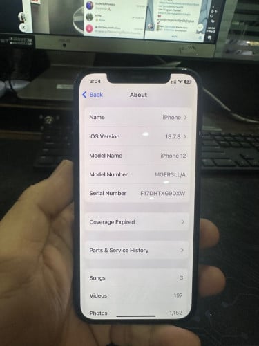 លក់ iPhone 12 LLA 128G អេក្រង់ហ្សុីន ស្កេន 180$