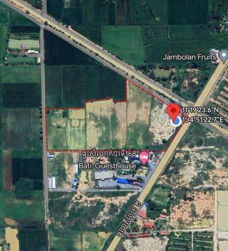 🏦 ដីកែងជាប់ផ្លូវជាតិលេខ 2 នៅទន្លេបាទីលក់បន្ទាន់