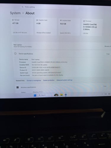 TUF Gaming F15 (144Hz) VGA 1650Ti 4G