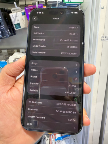 iPhone 17 Pro Max 512GB X/A របស់ ក្រុមហ៊ុន ( Look like new)