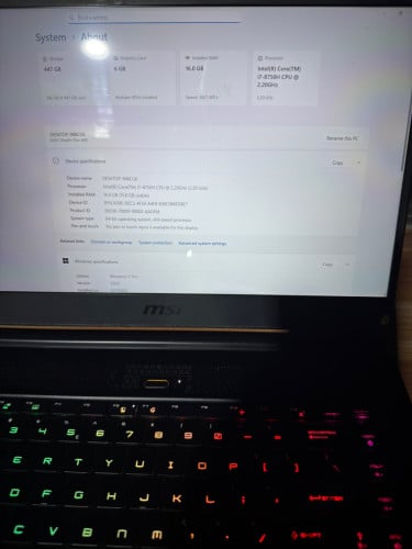 MSI GS65 thin 6RS CPU Core i7 (144Hz)