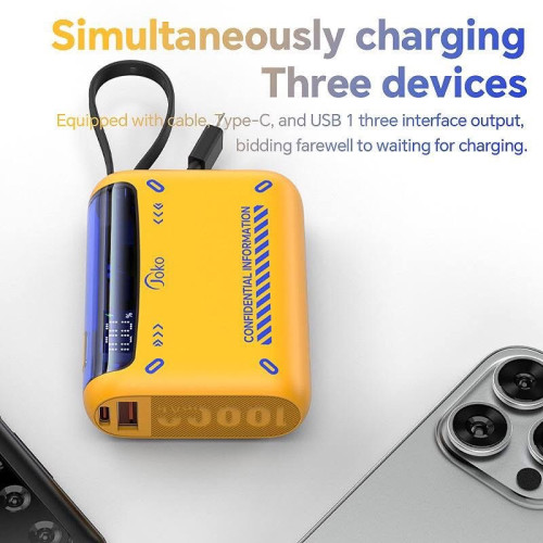 POWER BANK ម៉ូដែល J30 កម្លាំងថ្ម 10000mAh