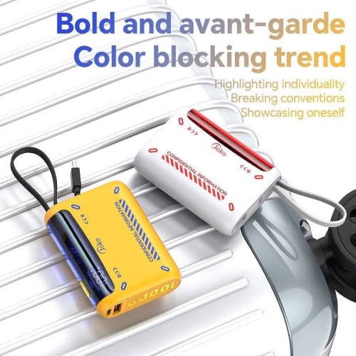 POWER BANK ម៉ូដែល J30 កម្លាំងថ្ម 10000mAh