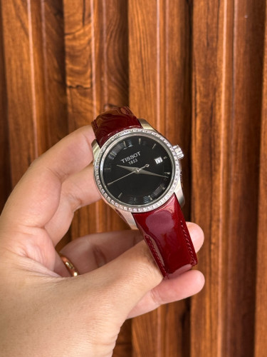 Tissot Couturier Black Dial Diamond Ladies Watch