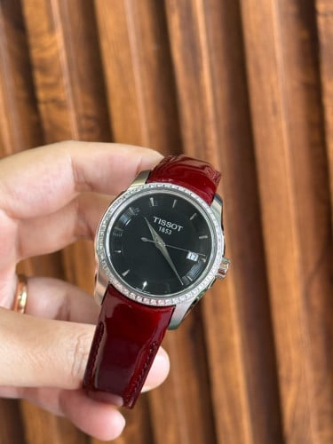 Tissot Couturier Black Dial Diamond Ladies Watch