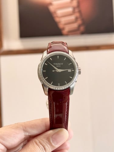 Tissot Couturier Black Dial Diamond Ladies Watch