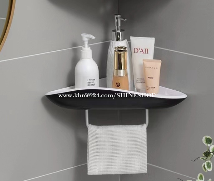 Wall-mounted corner shelf bathroom