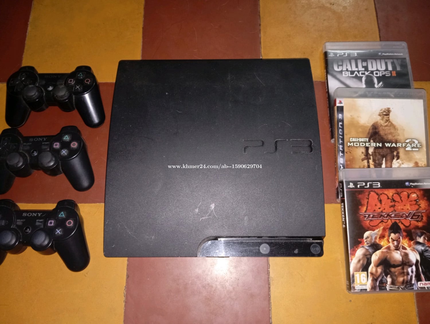 PS3 Bundle + 3 Controllers & 3 Games (No Cables)