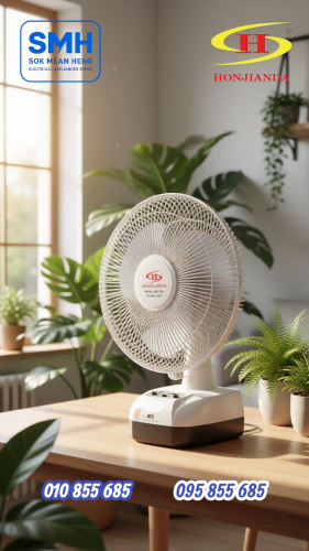 កង្ហារសាកភ្លើង Honjianda HJD-FL301 Rechargeable Fan _ 12"