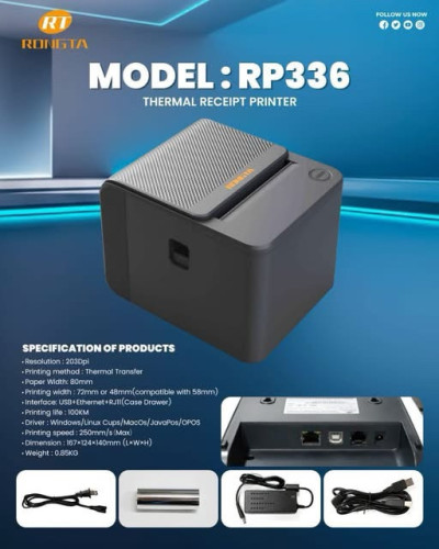 -Mini Printer Receipt RP336 ថ្មីប្រអប់ ឥវ៉ានស្ដុកថ្មីបងៗ មានការធានា1ឆ្នាំ ពេញបងៗ 📩