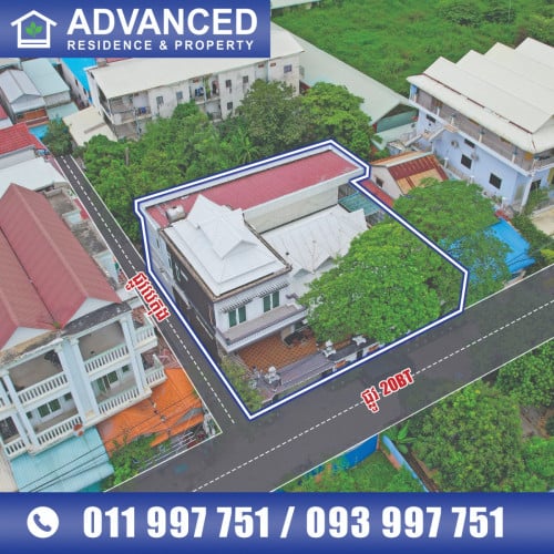 🏘 ផ្ទះវីឡា (កែង) នៅជិតផ្លូវធំ371 និងផ្សារប៉េសេ ត្រូវការលក់បន្ទាន់ខ្លាំង ​ (កូដ៖ 	A05-005743)