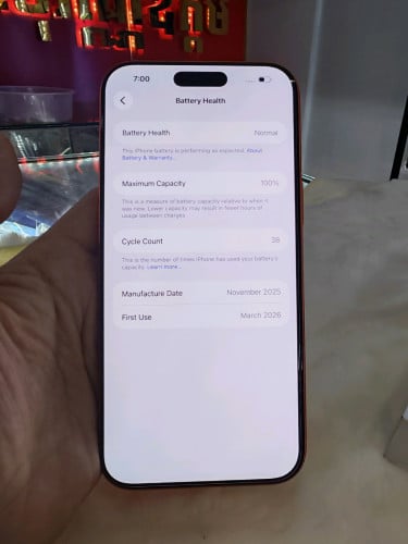 iPhone 17pro max 256G sim2 សាកថ្ម38ដង  ថ្ម100% ស្អាតដូចថ្មី 99%