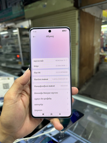 Redmi Note15 256G Ram8G sim2 Global ម៉ាសុីនសានុំស្រុីន