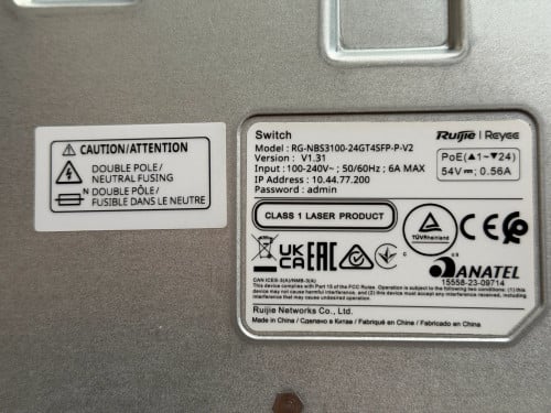 RG-NBS3100-24GT4SFP-P-V2 second hand ធានាជូន មួយខែកន្លះ