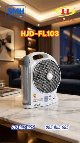 កង្ហារសាកភ្លើង Honjianda Rechargeable Fan 8”