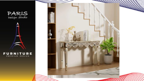 "PARIS DESIGN STUDIO" 120 cm Console Table, Glass Entryway Table