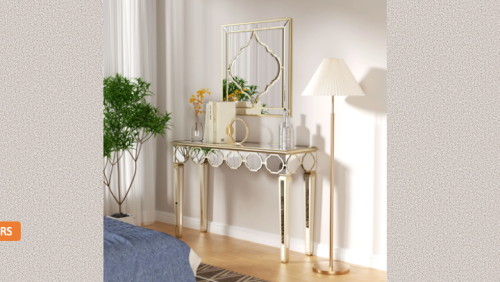 "PARIS DESIGN STUDIO" 120 cm Console Table, Glass Entryway Table