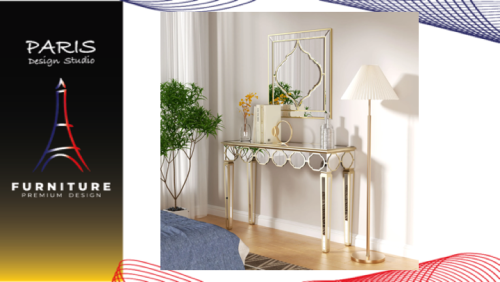 "PARIS DESIGN STUDIO" 120 cm Console Table, Glass Entryway Table