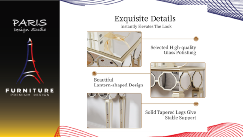 "PARIS DESIGN STUDIO" 120 cm Console Table, Glass Entryway Table