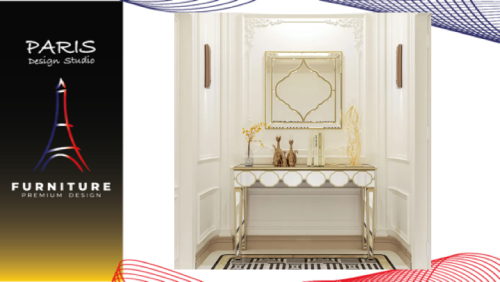 "PARIS DESIGN STUDIO" 120 cm Console Table, Glass Entryway Table
