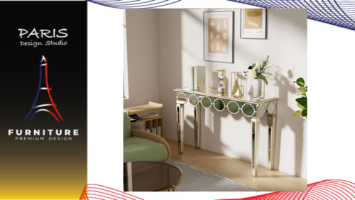 "PARIS DESIGN STUDIO" 120 cm Console Table, Glass Entryway Table