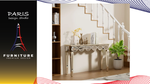 "PARIS DESIGN STUDIO" 120 cm Console Table, Glass Entryway Table