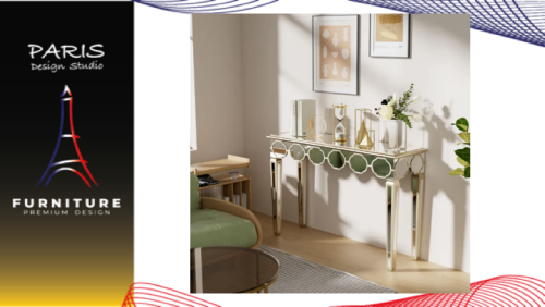 "PARIS DESIGN STUDIO" 120 cm Console Table, Glass Entryway Table
