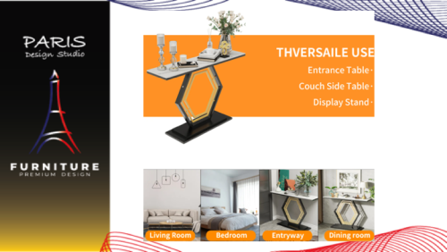 "PARIS DESIGN STUDIO" 120CM Long Console Table Sintered Stone