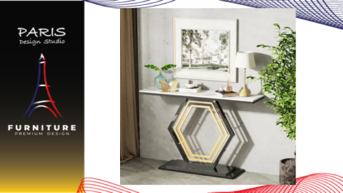 "PARIS DESIGN STUDIO" 120CM Long Console Table Sintered Stone