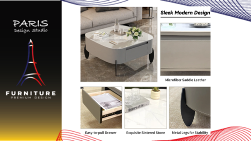 "PARIS DESIGN STUDIO" Center Table Living Room Table Coffee Table with Drawers