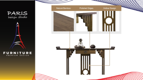 "PARIS DESIGN STUDIO" Chinese style table Solid Wood Console Table with Drawer