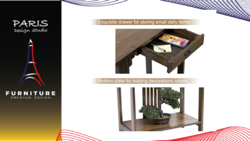 "PARIS DESIGN STUDIO" Chinese style table Solid Wood Console Table with Drawer