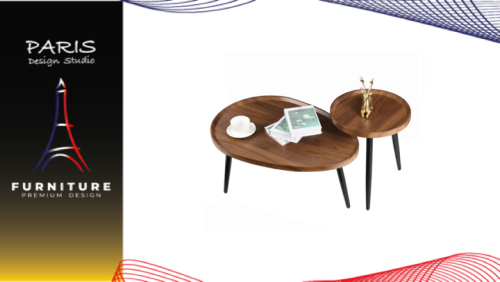 "PARIS DESIGN STUDIO" Coffee Table, Sofa Center Table, 2PCS Side Sofa Coffee Table
