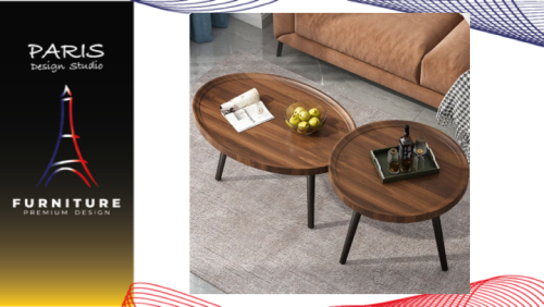 "PARIS DESIGN STUDIO" Coffee Table, Sofa Center Table, 2PCS Side Sofa Coffee Table