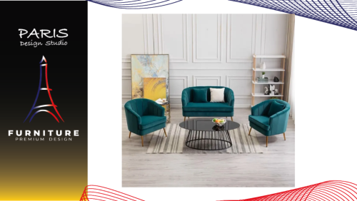 "PARIS DESIGN STUDIO" golden metal leg Shell sofa with clinic cafe