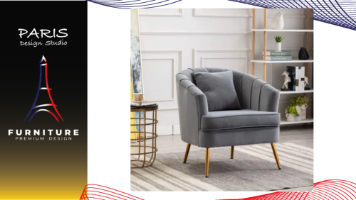 "PARIS DESIGN STUDIO" golden metal leg Shell sofa with clinic cafe