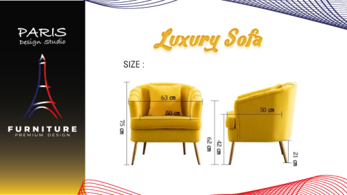 "PARIS DESIGN STUDIO" golden metal leg Shell sofa with clinic cafe