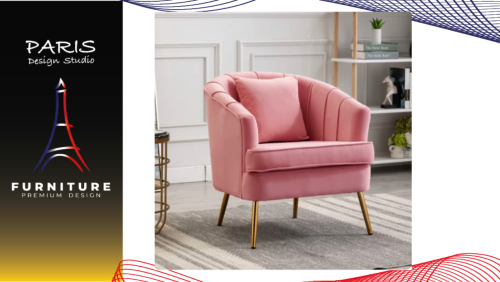 "PARIS DESIGN STUDIO" golden metal leg Shell sofa with clinic cafe