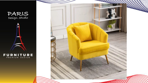 "PARIS DESIGN STUDIO" golden metal leg Shell sofa with clinic cafe