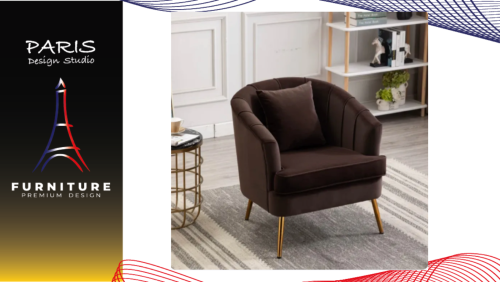 "PARIS DESIGN STUDIO" golden metal leg Shell sofa with clinic cafe